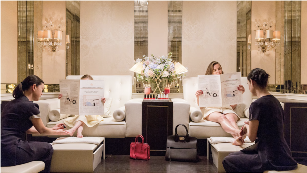 Mommy and me pedicure at the Lanesborough in Knightsbridge, England.