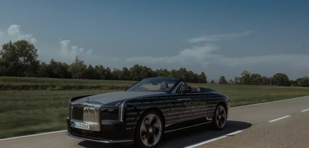 Rolls-Royce Project Nightingale prototype driving during its 2026 global testing programme.
