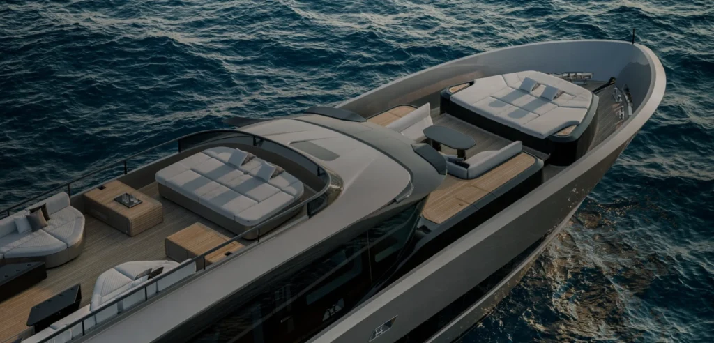 BRABUS AB110 yacht shown in an official exterior press photograph.