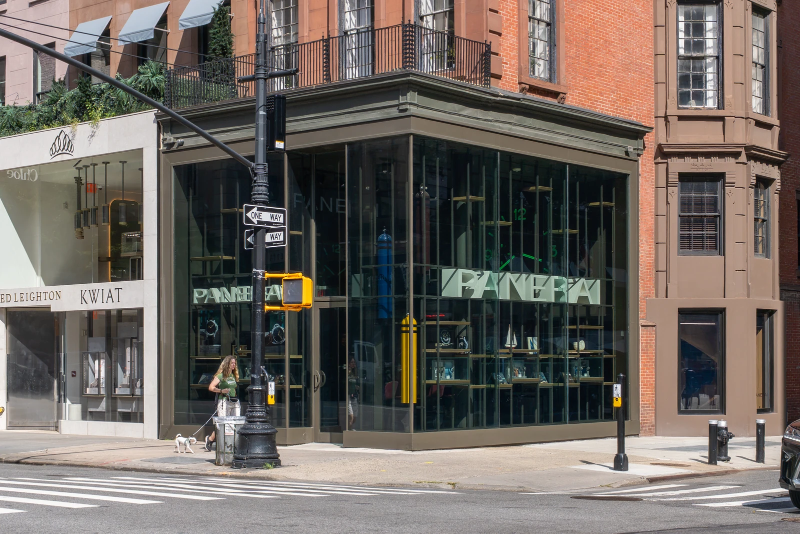 Casa Panerai watch boutique on Madison Avenue in New York, viewed from across the street in August 2026.
