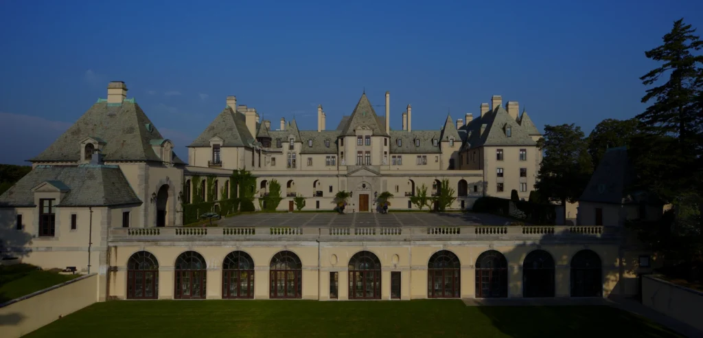 OHEKA Castle on Long Island, photographed from across the formal grounds.