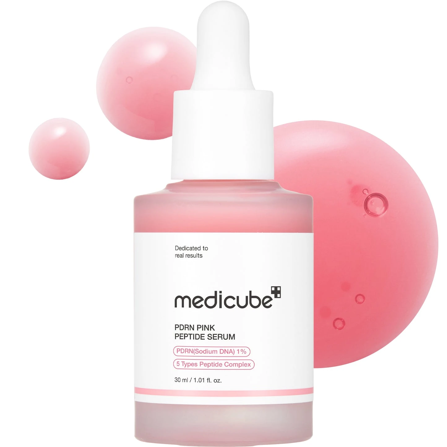 Medicube PDRN Pink Peptide Serum bottle in the Salmon DNA PDRN version.